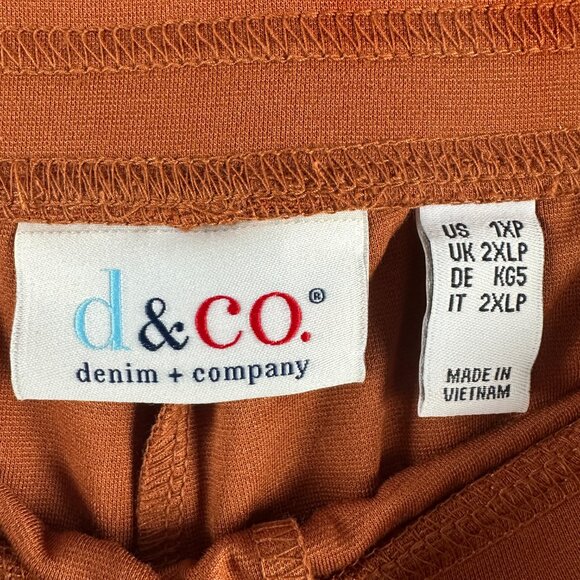 DENIM & CO ATHLETA HIGH RISE ANKLE PANTS, STRETCH, 2 SLASH POCKET, OVERSIZE 1XP - Picture 2 of 8